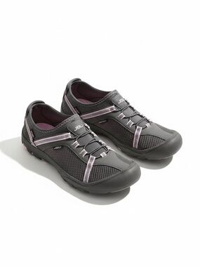 JBU Women’s Gray Mesh Slip-On Sneakers with Pink Trim Size 7.5